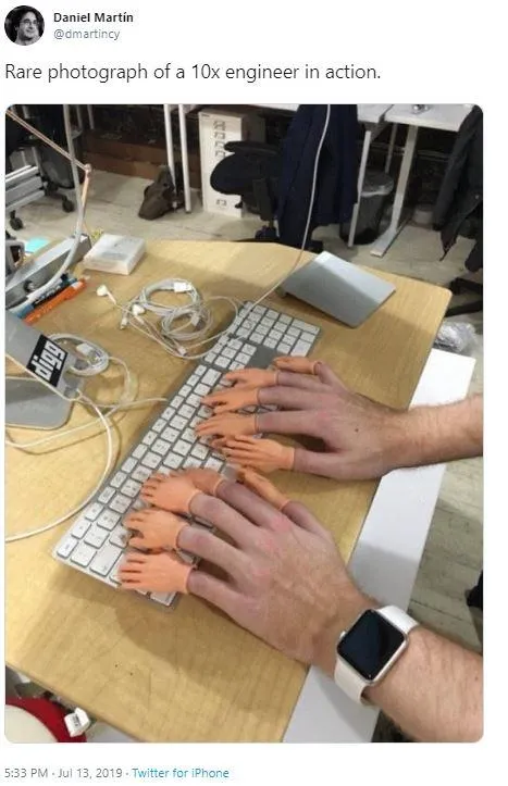 mini hands on fingers so you can be a 10x engineer 