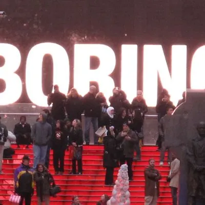 sign reading "Boring" 