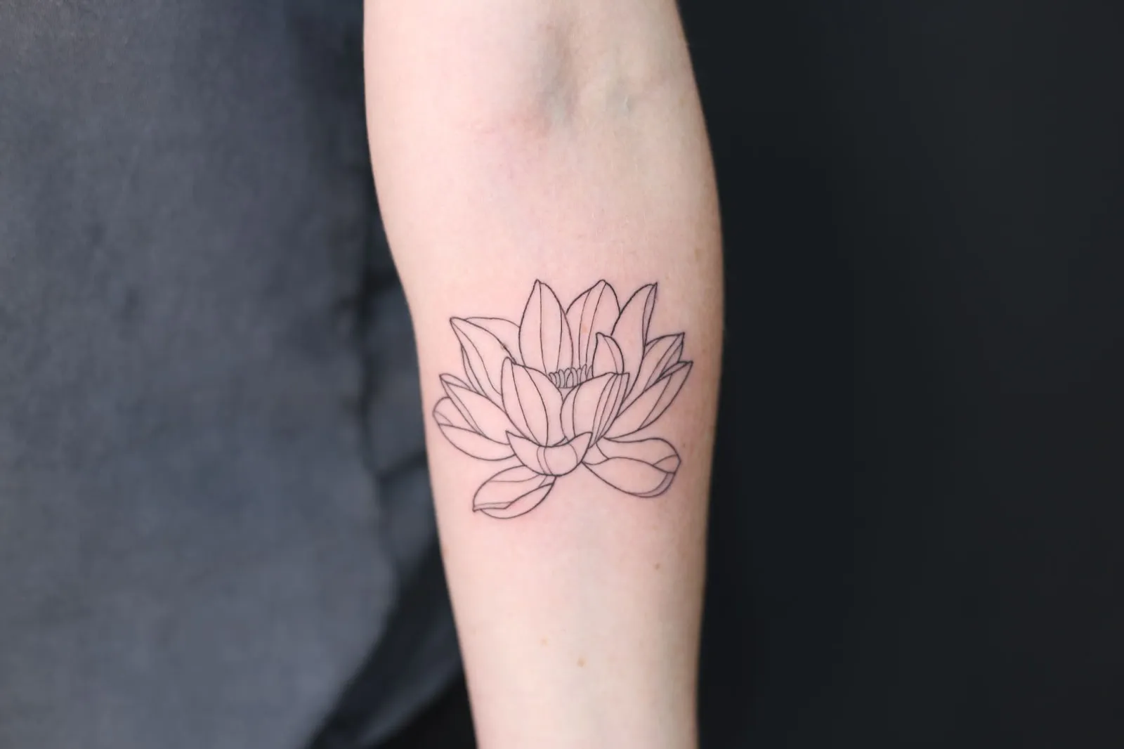 A tattoo of a lotus on an arm