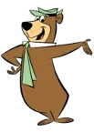 Yogi bear pointing to the right