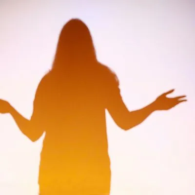 A persons silhouette