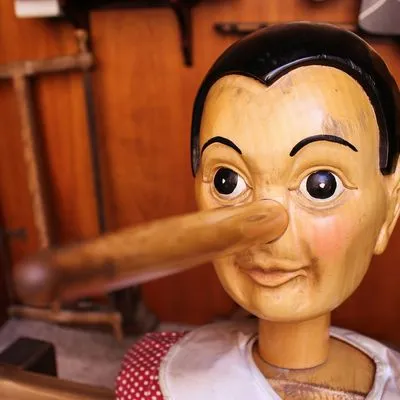 Pinocchio toy with a long nose