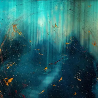 Abstract art dark and light blue