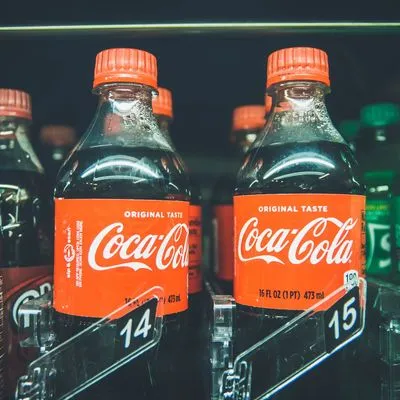 Coca cola in a vending machine.