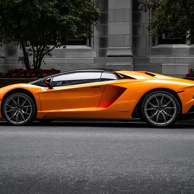 Orange sports car