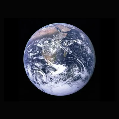 A NASA photo of the Earth as seen by the Apollo 17 crew traveling toward the moon.