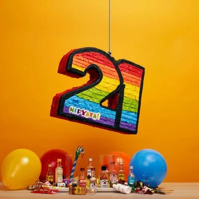Booze, ballons and a "21" piñata